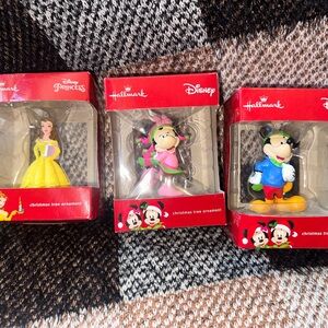 Hallmark Disney Princess and Friends Ornaments - Red, Yellow, Blue